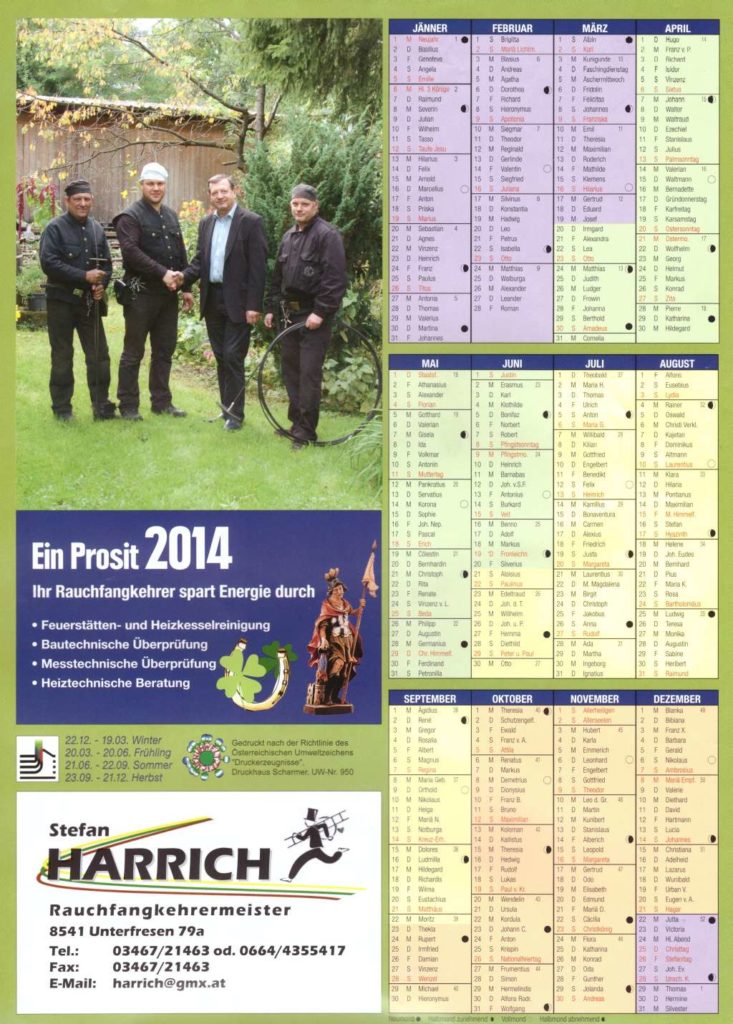 Rauchfangkehrerkalender 2014